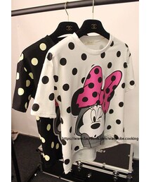 衣櫥料理 | 甜美米妮點點前短後長T恤(Tシャツ/カットソー)