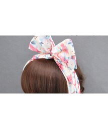 粉藍碎花髮帶(ヘアバンド)