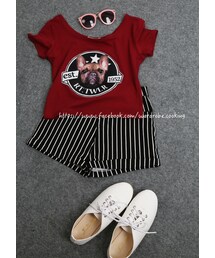 衣櫥料理 | 歐美系可愛狗狗短款T恤(Tシャツ/カットソー)