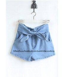 衣櫥料理 | 高腰蝴蝶結牛仔短褲(デニムパンツ)
