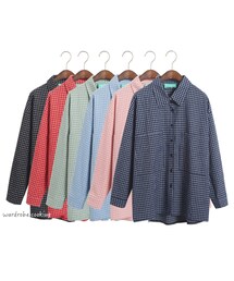 Wardrobe Cooking | 男友風大口袋格子襯衫(シャツ/ブラウス)