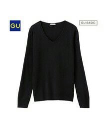 GU | （GU）カシミヤタッチＶネックセーター（長袖）(トップス)