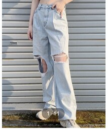 doppel | Pintuck Hole Wide Denim Pants(デニムパンツ)