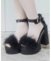 BUBBLES | ファー厚底ヒールサンダル(シューズ)