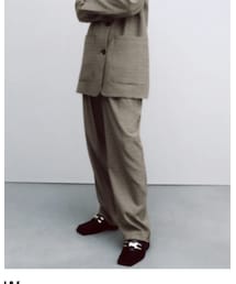 ZARA | チェック柄パンツ(パンツ)