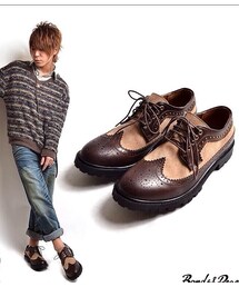 Bonds & Peace | スウェードコンビウイングチップシューズ(その他シューズ)