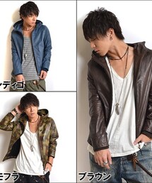 Bonds & Peace | レザージャケットパーカー(パーカー)