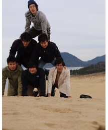 鳥取砂丘にもピラミッドありました。(笑) | ピラミッド作成しましたが、観光客たちにめちゃ見られて恥ずかしかったです。。(その他)