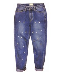 from whysocool | Pearl-Embellished Boyfriend Jeans
(デニムパンツ)