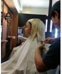 ウィッグカット中の「ヘアアクセサリー(ウィッグ)」