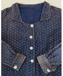 VINTAGE | 〜1930s indigo cotton work dress(シャツワンピース)