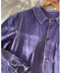 VINTAGE | 〜30s french indigo cotton linen work jk(ジャケット/アウター)