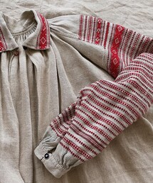 antique | 1920〜30s ukraina embroidery linen dress(ワンピース/ドレス)