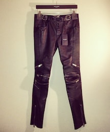 SAINT LAURENT PARIS | レザーバイカーパンツ(その他パンツ)