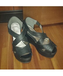 厚底クロスウェッジサンダル(サンダル)