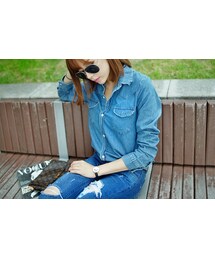 투포켓 데님셔츠(シャツ/ブラウス)