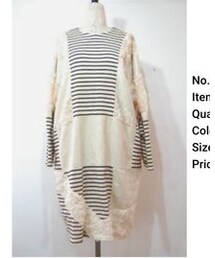 RehersalL | モコモコボーダーパッチワンピ(ワンピース)