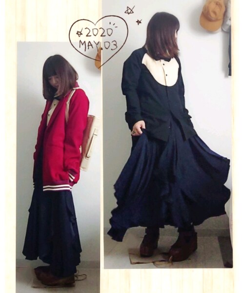 ha|za|ma さんざめくスカート ボルドー hazama hazama さんざめく