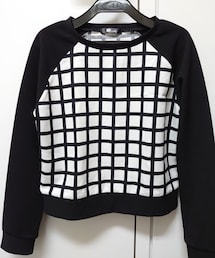 SLY LANG | 格子柄 長袖 カットソー ブラック(Tシャツ/カットソー)