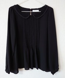 LOWRYS FARM | フロントギャザー 長袖 ブラウス ブラック(シャツ/ブラウス)