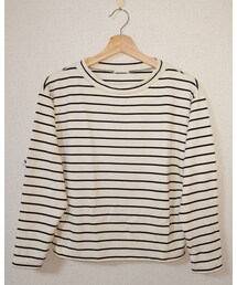 GU | ボーダー 長袖 カットソー アイボリー(Tシャツ/カットソー)