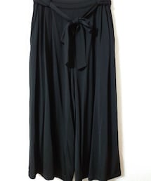 Andemiu | リボン付 ガウチョパンツ ブラック(その他パンツ)