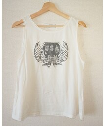 N.（N. Natural Beauty Basic） | ロゴ入り ノースリーブ Tシャツ ホワイト(Tシャツ/カットソー)