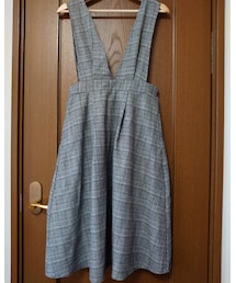 RETRO GIRL | チェック柄 ジャンパースカート グレー(ジャンパースカート)