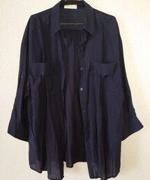 Jayro | ロールアップ 7分袖 シャツ ネイビー(シャツ/ブラウス)