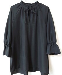 innowave | 2WAY ボリューム袖 7分袖 ブラウス ブラック(シャツ/ブラウス)