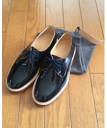 DIEPPA RESTREPO | エナメルオックスフォードシューズネイビー(ドレスシューズ)