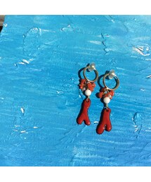 FLAG by ALEXIA STAM | Shippou red coral branch earrings(イヤリング)