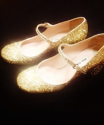 miu miu | miumiu ストラップシューズ ゴールド(パンプス)