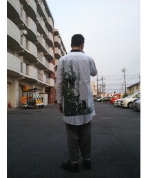 hatra | Print jacket(ノーカラージャケット)