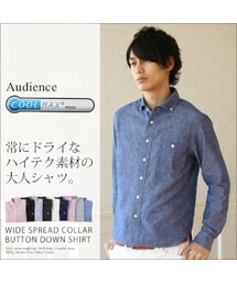 Audience | 麻綿混機能素材クールマックスボタンダウン長袖シャツ(シャツ/ブラウス)