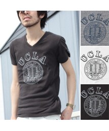Audience | UCLA公式!綿混天竺古着調カレッジプリント半袖Tシャツ(Tシャツ/カットソー)