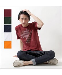 VIBGYOR | [AFRICA]プリント半袖ユーズド加工綿100天竺カットソー(Tシャツ/カットソー)