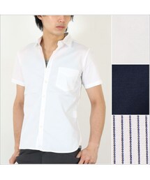 some might say | シンプルだから美しいストレッチブロード半袖シャツ(シャツ/ブラウス)