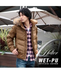 WET-PUレザージャケット(ダウンジャケット/コート)