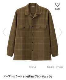 GU | オープンカラーシャツ(長袖)(グレンチェック)(シャツ/ブラウス)