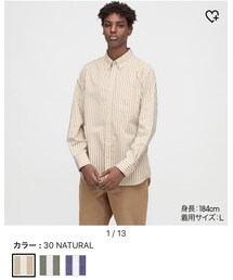 UNIQLO | エクストラファインコットンブロードシャツ（ボタンダウン・長袖）(シャツ/ブラウス)