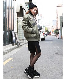 HEYD | ユニークスパンコールパイロットジャンパー(ライダースジャケット)