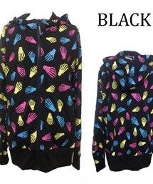 SUPER LOVERS | ボーンハンド総柄ZIPパーカー(パーカー)