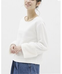 GU | フェイクファースリーブプルオーバー(ニット/セーター)