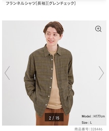 GU | フランネルシャツ（グレンチェック）(シャツ/ブラウス)