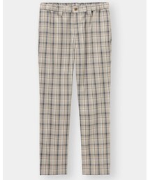 GU | スリムストレートスリットパンツ（チェック）(セットアップ可能)(パンツ)