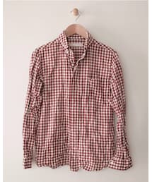 nisica | BD shirt wine×white(シャツ/ブラウス)