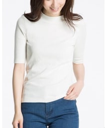 UNIQLO | UNIQLO リブハイネックT ホワイト(Tシャツ/カットソー)