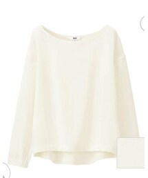 UNIQLO | UNIQLO ドレープボートネックTブラウス ホワイト(Tシャツ/カットソー)