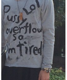 Right-on MEN'S | 無地のTシャツにペイントしました。アメリカで覚えた下ネタを使ってしまいました、すいません(T ^ T)笑(Tシャツ/カットソー)